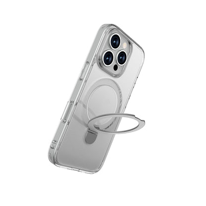 iPhone 16 Pro Kılıf M-safe Şarj Özellikli Raptic Air Stand Serisi Buzlu Transparan Tasarımlı Standlı Kılıf