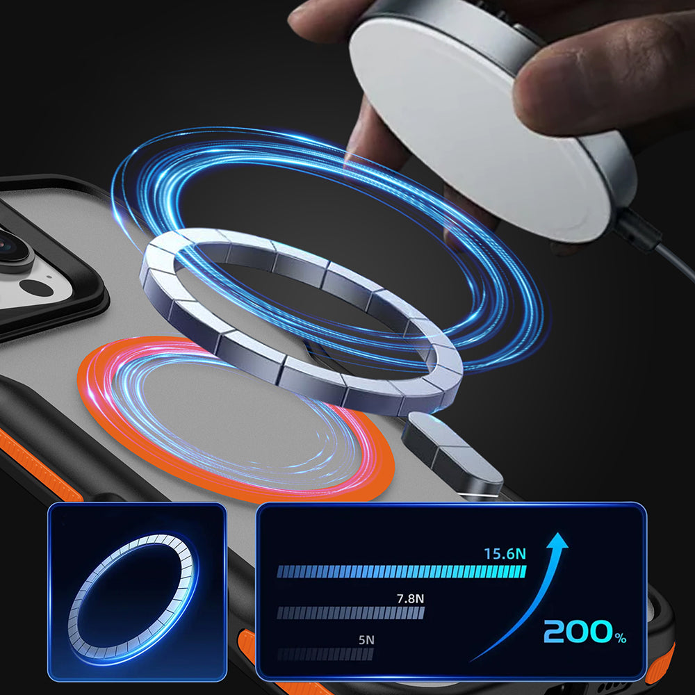 iPhone 16 Pro Kılıf M-safe Şarj Özellikli Renkli Kenar Airbag Şeritli Zore Lamer Kılıf