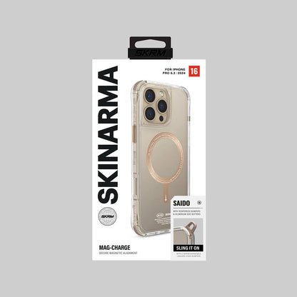 iPhone 16 Pro Kılıf M-safe Şarj Özellikli Şeffaf Airbag Tasarımlı Skinarma Saido Prime Kılıf