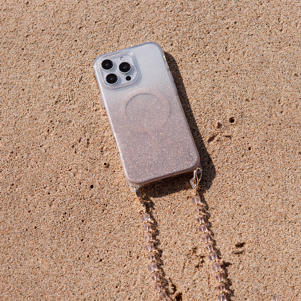 iPhone 16 Pro Kılıf M-safe Şarj Özellikli Simli Arka Yüzey Askı Aparatlı Coehl Lumino Kılıf