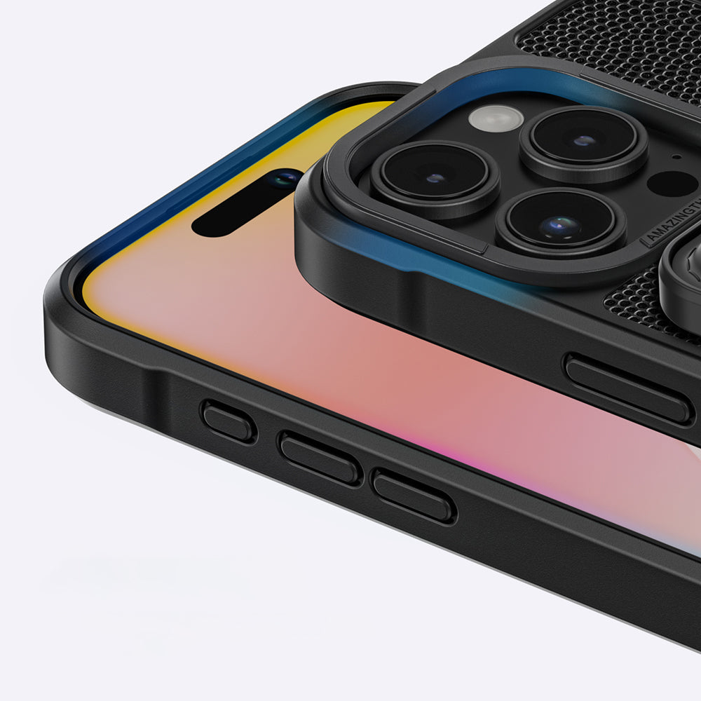 iPhone 16 Pro Kılıf M-safe Şarj Özellikli Standlı Kartlıklı Set Amazingthing Glamour Luxe Serisi Kılıf
