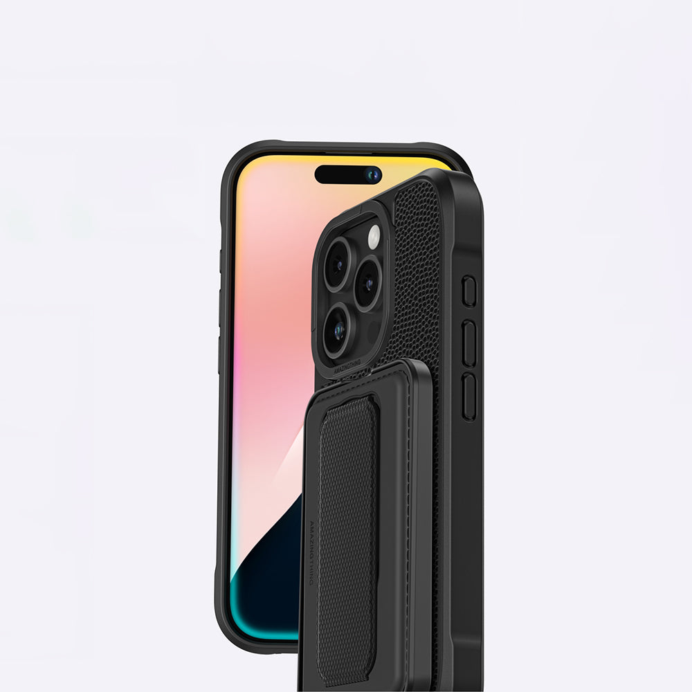 iPhone 16 Pro Kılıf M-safe Şarj Özellikli Standlı Kartlıklı Set Amazingthing Glamour Luxe Serisi Kılıf