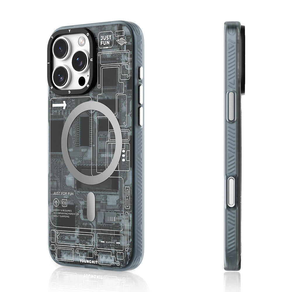 iPhone 16 Pro Kılıf M-safe Şarj Özellikli Youngkit Technology Serisi Kılıf