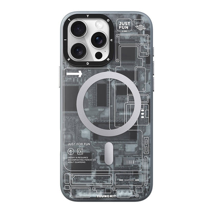 iPhone 16 Pro Kılıf M-safe Şarj Özellikli Youngkit Technology Serisi Kılıf
