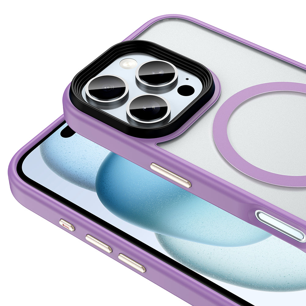 iPhone 16 Pro Kılıf Mat Arka Yüzey Wireless Şarj Özellikli Zore Flet M-safe Kılıf