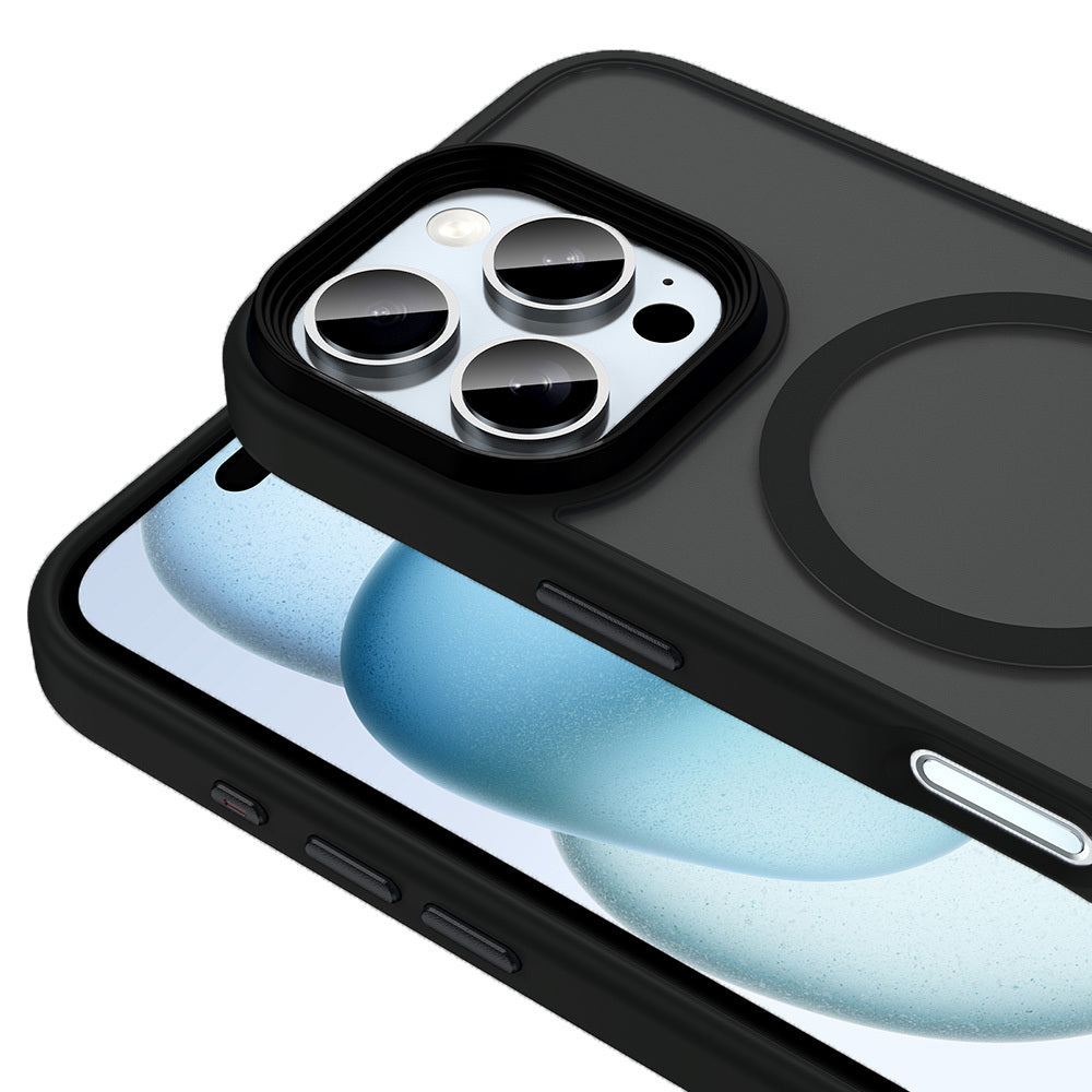 iPhone 16 Pro Kılıf Mat Arka Yüzey Wireless Şarj Özellikli Zore Flet M-safe Kılıf