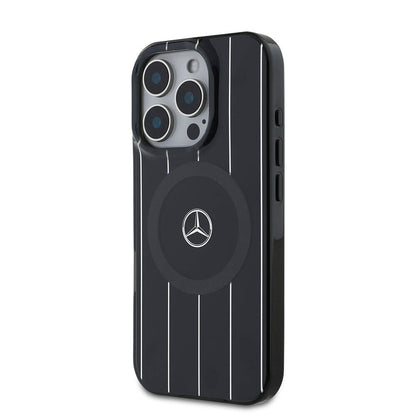 iPhone 16 Pro Kılıf Mercedes Benz Orijinal Lisanslı M-safe Şarj Özellikli Çift Katmanlı Paralel Çizgi Desenli Kılıf