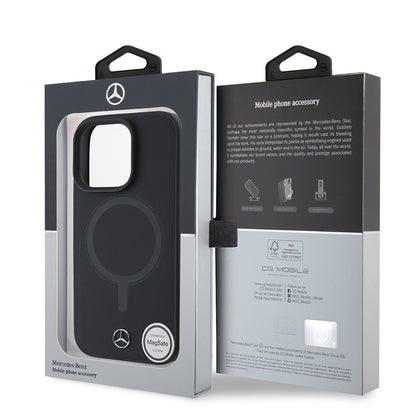 iPhone 16 Pro Kılıf Mercedes Benz M-safe Şarj Özellikli Yumuşak Deri OrijinalLisanslı Kılıf