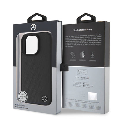 iPhone 16 Pro Kılıf Mercedes Benz orijinal Lisanslı M-safe Şarj Özellikli 3D Metal Logolu Wood Imitation Deri Kılıf
