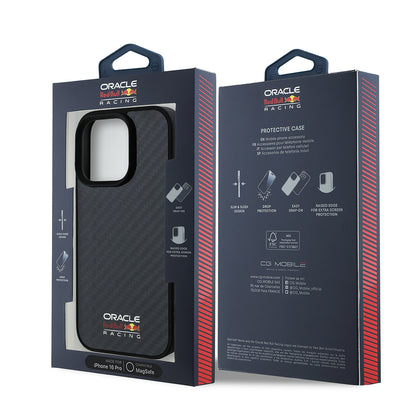 iPhone 16 Pro Kılıf Redbull Orijinal Lisanslı M-safe Şarj Özellikli Karbon Fiber Tasarımlı Parlayan Logolu Kılıf
