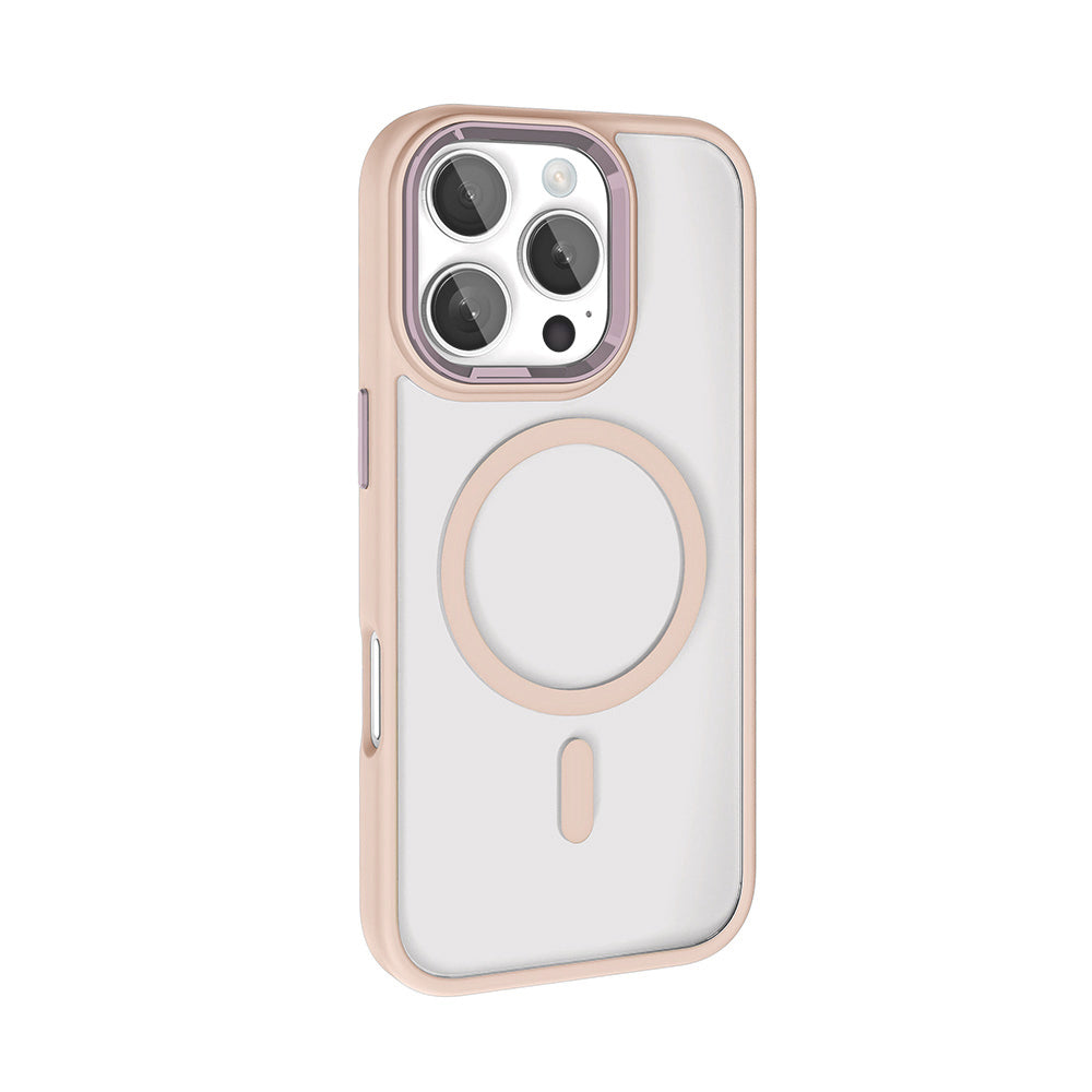 iPhone 16 Pro Kılıf Wireless Şarj Özellikli Zore Krom M-safe Silikon Kılıf