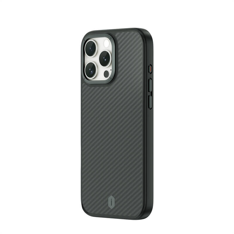 iPhone 16 Pro Kılıf Wiwu DCC-205 M-safe Şarj Özellikli Aramid Fiber Tasarım Kevlar Kılıf