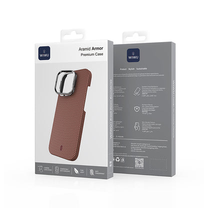iPhone 16 Pro Kılıf Wiwu DCC-208 M-safe Şarj Özellikli Kamera Standlı Aramid Fiber Tasarım Kılıf