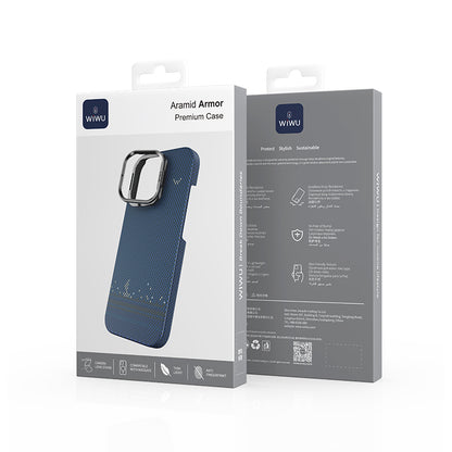 iPhone 16 Pro Kılıf Wiwu DCC-209 M-safe Şarj Özellikli Kamera Standlı Aramid Fiber Tasarım Kılıf
