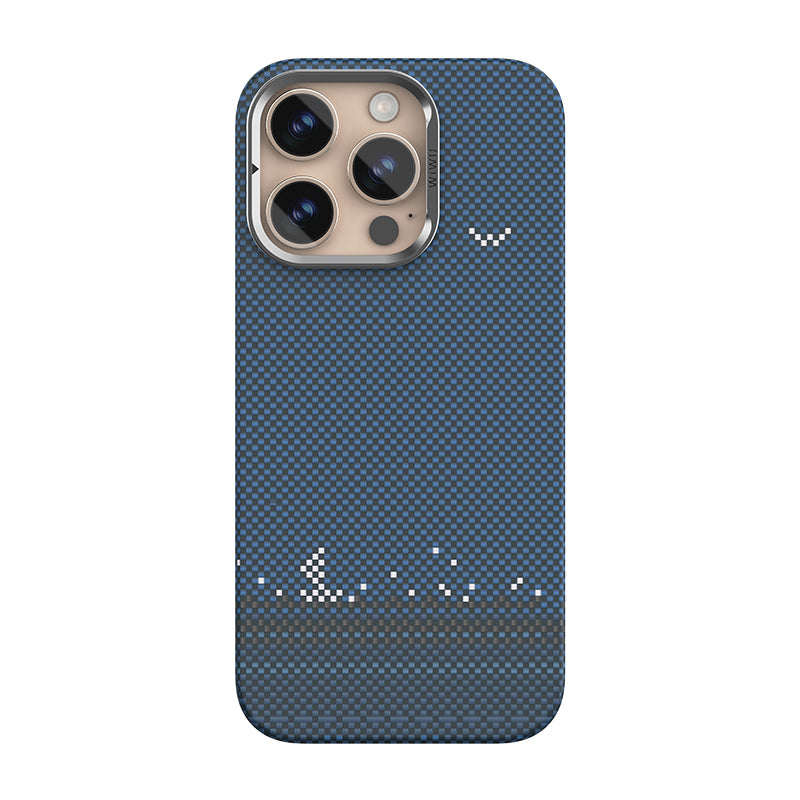 iPhone 16 Pro Kılıf Wiwu DCC-209 M-safe Şarj Özellikli Kamera Standlı Aramid Fiber Tasarım Kevlar Kılıf