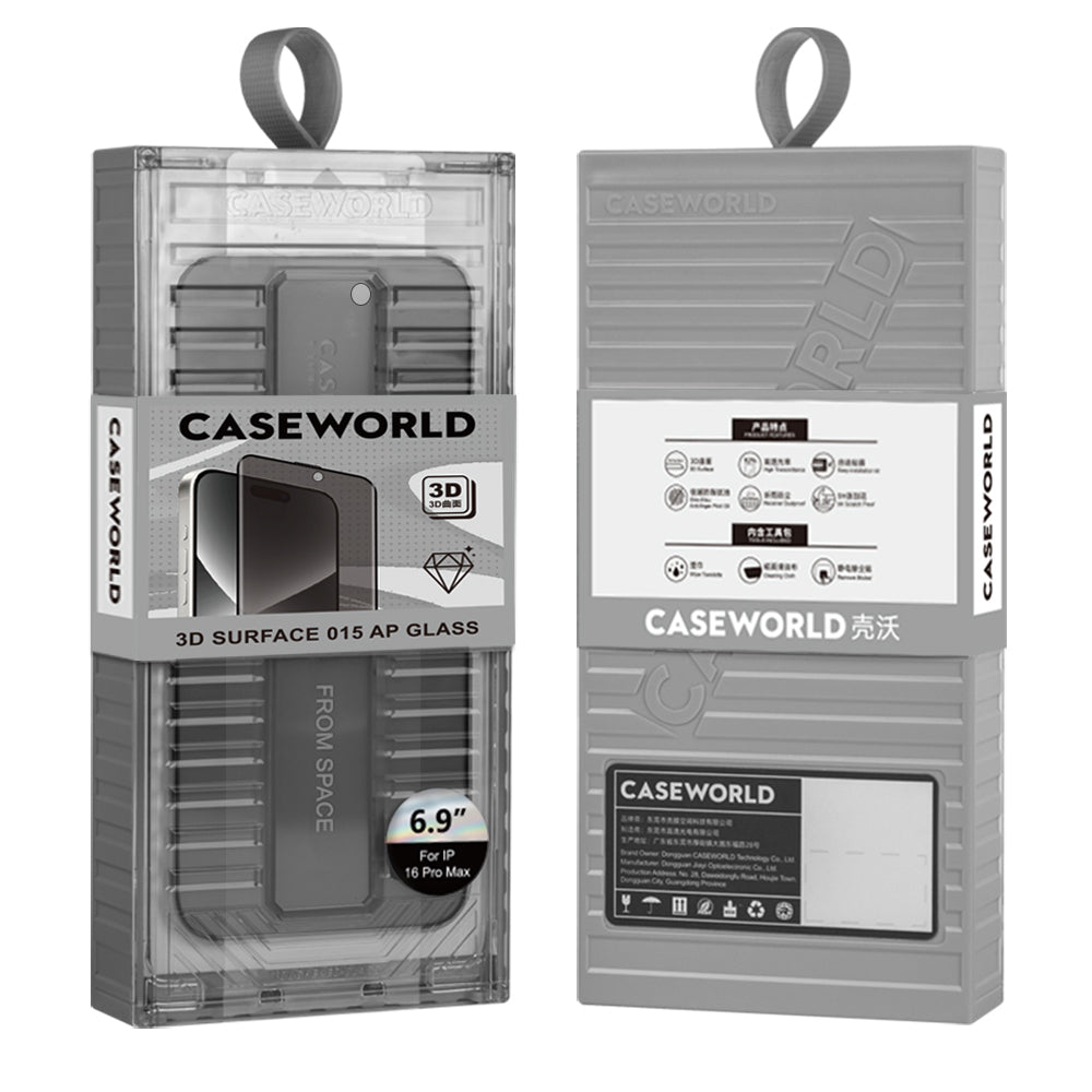 iPhone 16 Pro Max CaseWorld Ultra-Thin Serisi TMQ Privacy 0.15mm 3D Cam Ekran Koruyucu + Uygulama Aparatlı