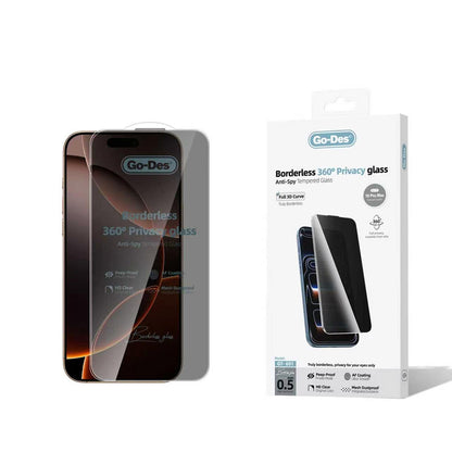 iPhone 16 Pro Max Go Des AF Borderless Privacy Temperli Cam Ekran Koruyucu