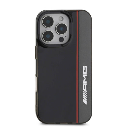 iPhone 16 Pro Max Kılıf AMG Orijinal Lisanslı M-safe Şarj Özellikli IML Baskı Logolu Çift Katmanlı Bow Lines Kılıf