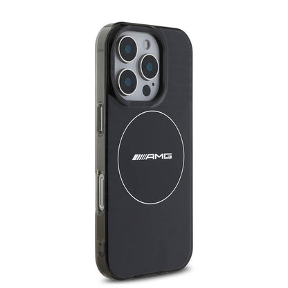 iPhone 16 Pro Max Kılıf AMG orijinal Lisanslı M-safe Şarj Özellikli IML Baskı Logolu Smoked Kılıf