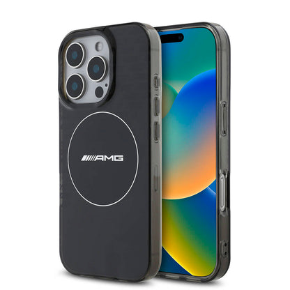iPhone 16 Pro Max Kılıf AMG orijinal Lisanslı M-safe Şarj Özellikli IML Baskı Logolu Smoked Kılıf