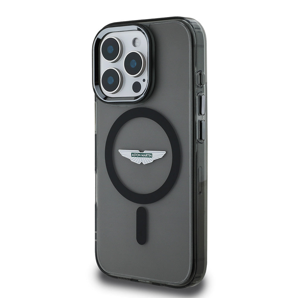 iPhone 16 Pro Max Kılıf Aston Martin Orijinal Lisanslı M-safe Şarj Özellikli IML Baskı Logolu Buzlu Kılıf
