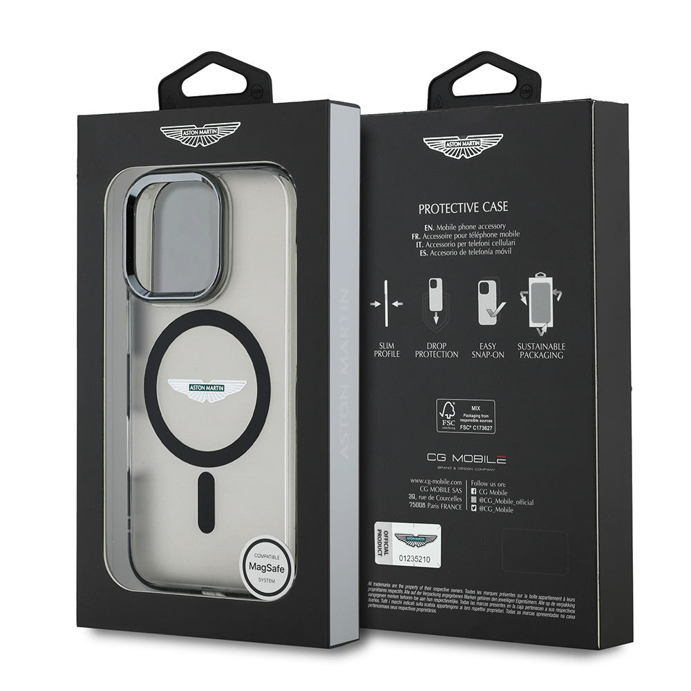 iPhone 16 Pro Max Kılıf Aston Martin Orijinal Lisanslı M-safe Şarj Özellikli IML Baskı Logolu Buzlu Kılıf