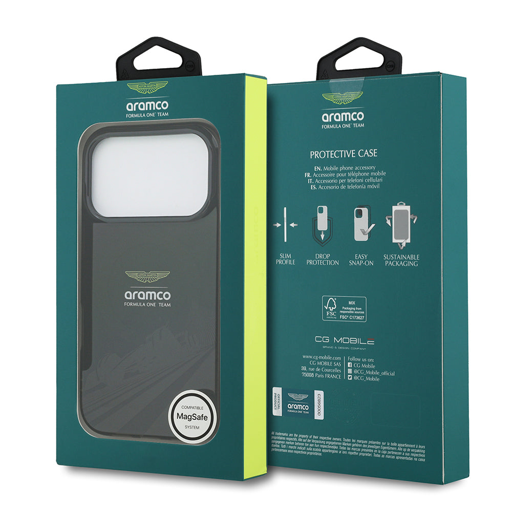 iPhone 17 Pro Kılıf Aston Martin OrijinalLisanslı M-safe Şarj Özellikli IML Baskı Logolu Formula Tasarımlı Kılıf