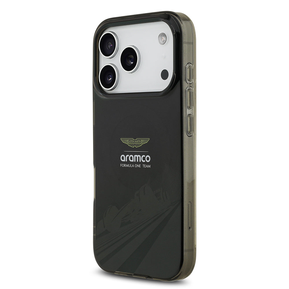 iPhone 17 Pro Kılıf Aston Martin OrijinalLisanslı M-safe Şarj Özellikli IML Baskı Logolu Formula Tasarımlı Kılıf