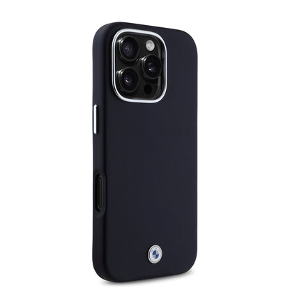 iPhone 16 Pro Max Kılıf BMW Orijinal Lisanslı M-safe Şarj Özellikli Metal Logolu Tam Kaplama Deri Kılıf