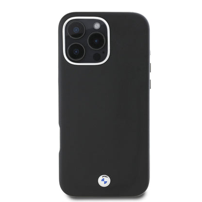 iPhone 16 Pro Max Kılıf BMW Orijinal Lisanslı M-safe Şarj Özellikli Metal Logolu Tam Kaplama Deri Kılıf