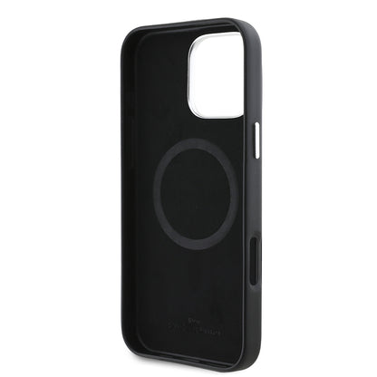 iPhone 16 Pro Max Kılıf BMW Orijinal Lisanslı M-safe Şarj Özellikli Metal Logolu Tam Kaplama Deri Kılıf