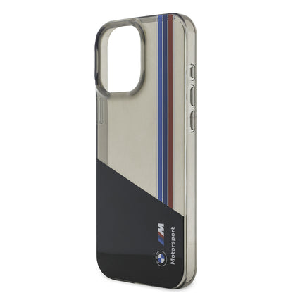 iPhone 16 Pro Max Kılıf BMW Orijinal Lisanslı Yarı Transparan M Dizayn Çizgili Kılıf