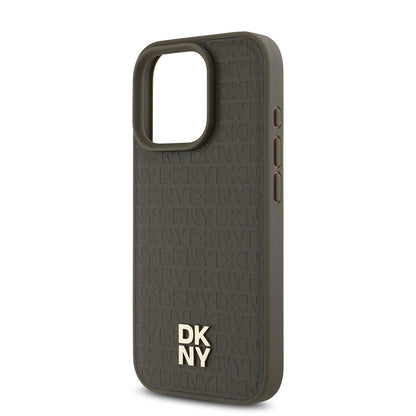 iPhone 16 Pro Max Kılıf DKNY Orijinal Lisanslı M-safe Şarj Özellikli 3D Yazılı Repeat Pattern Kılıf