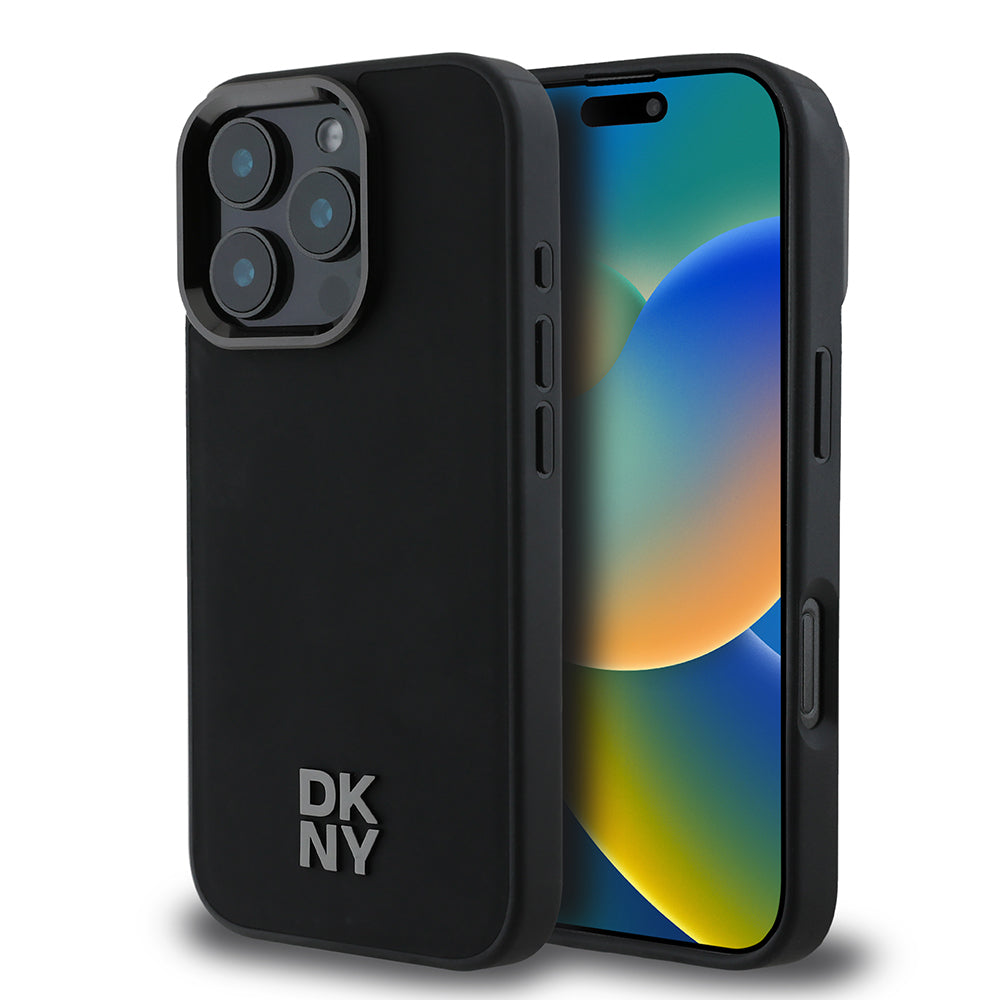 iPhone 16 Pro Max Kılıf DKNY Orijinal Lisanslı M-safe Şarj Özellikli Metal Logolu PU Deri Plain Kılıf