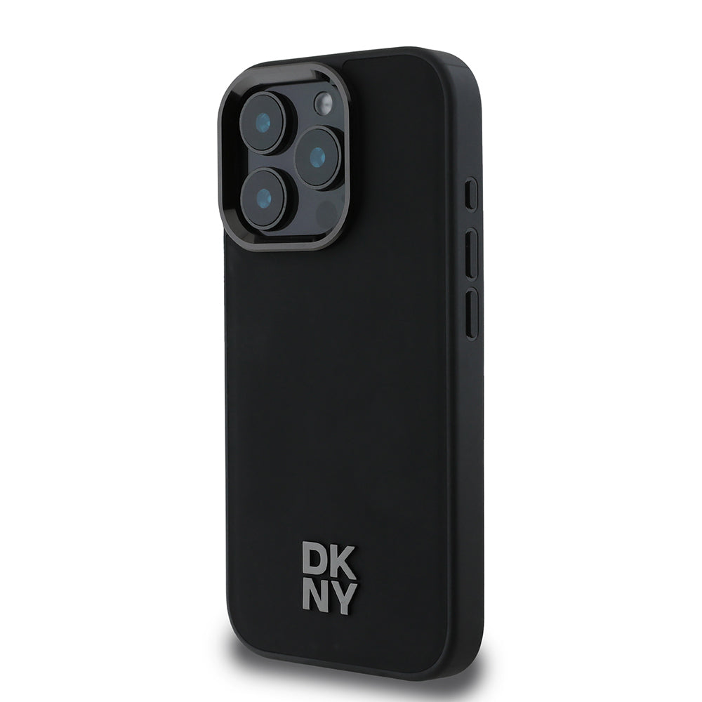 iPhone 16 Pro Max Kılıf DKNY Orijinal Lisanslı M-safe Şarj Özellikli Metal Logolu PU Deri Plain Kılıf