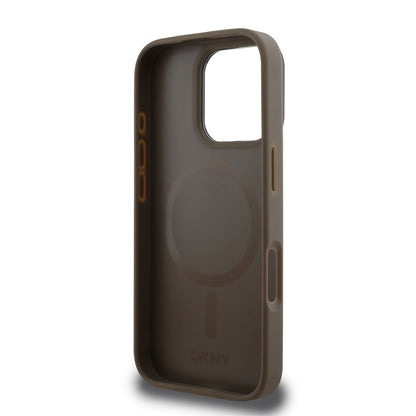 iPhone 16 Pro Max Kılıf DKNY Orijinal Lisanslı M-safe Şarj Özellikli PU Deri Plain Kılıf