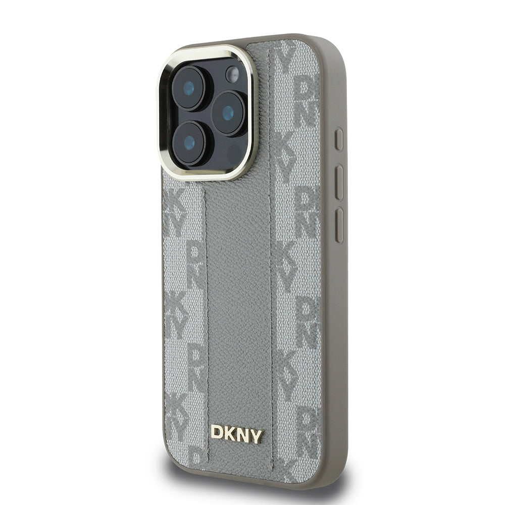 iPhone 16 Pro Max Kılıf DKNY Orjinal Lisanslı M-safe Şarj Özellikli 3D Yazılı Checkered Pattern Kılıf