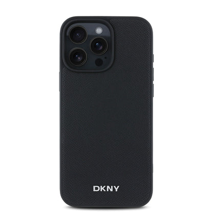 iPhone 16 Pro Max Kılıf DKNY Orjinal Lisanslı M-safe Şarj Özellikli Metal Logolu PU Deri Grained Kılıf