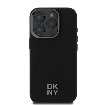 iPhone 16 Pro Max Kılıf DKNY Orjinal Lisanslı M-safe Şarj Özellikli Metal Logolu PU Deri Plain Kılıf