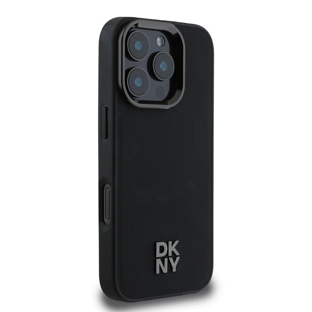 iPhone 16 Pro Max Kılıf DKNY Orjinal Lisanslı M-safe Şarj Özellikli Metal Logolu PU Deri Plain Kılıf