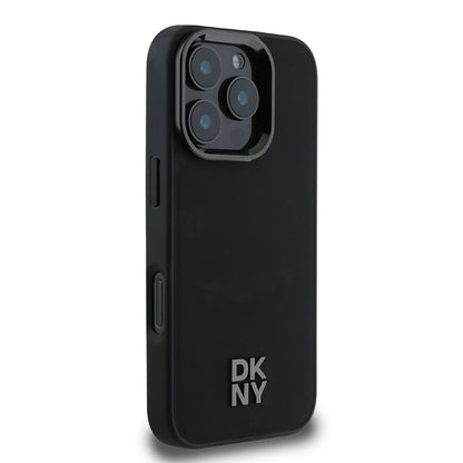 iPhone 16 Pro Max Kılıf DKNY Orjinal Lisanslı M-safe Şarj Özellikli Metal Logolu PU Deri Plain Kılıf