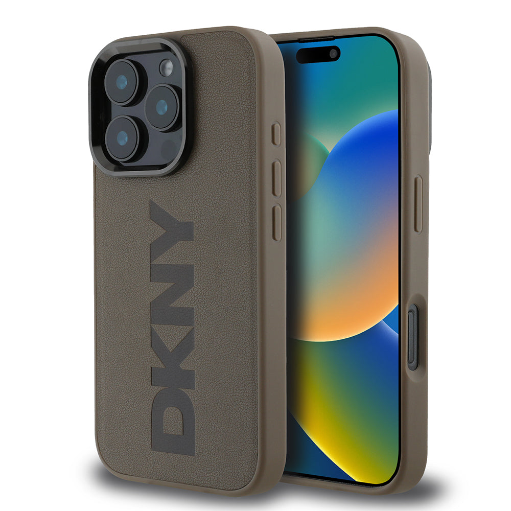 iPhone 16 Pro Max Kılıf DKNY Orjinal Lisanslı M-safe Şarj Özellikli PU Deri Plain Kılıf