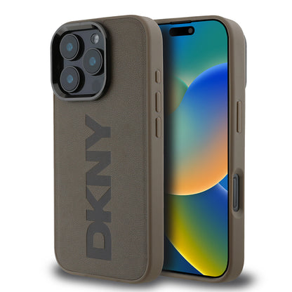 iPhone 16 Pro Max Kılıf DKNY Orjinal Lisanslı M-safe Şarj Özellikli PU Deri Plain Kılıf