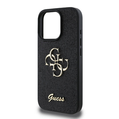 iPhone 16 Pro Max Kılıf Guess Orijinal Lisanslı 4G Büyük Metal Logolu Glitter Kılıf