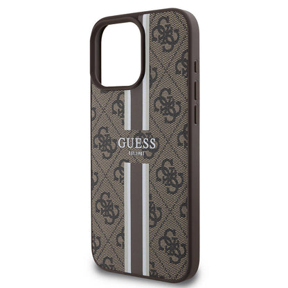 iPhone 16 Pro Max Kılıf Guess Orijinal Lisanslı M-safe Şarj Özellikli 4G Şerit Tasarımlı Printed Kılıf