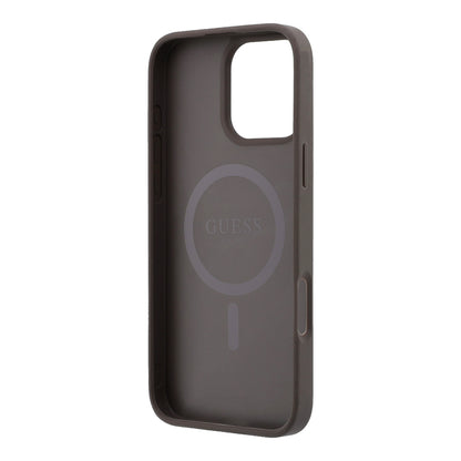 iPhone 16 Pro Max Kılıf Guess Orijinal Lisanslı M-safe Kabartmalı 4G Desenli Yazı Logolu Kılıf