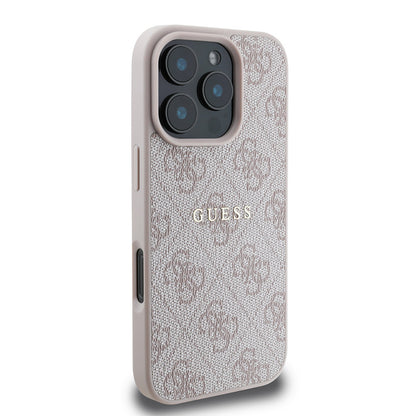 iPhone 16 Pro Max Kılıf Guess Orijinal Lisanslı M-safe Şarj Özellikli 4G Desenli Yazı Logolu Kılıf