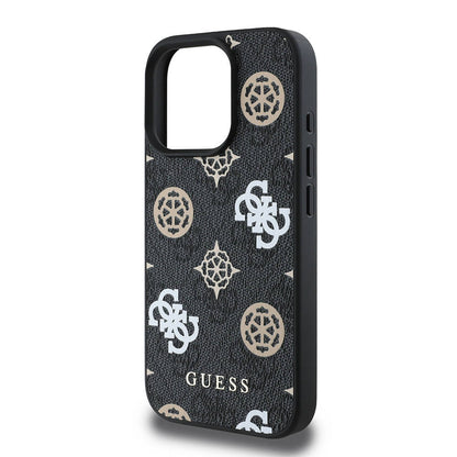 iPhone 16 Pro Max Kılıf Guess Orijinal Lisanslı M-safe Şarj Özellikli 4G Desenli Yazı Logolu Peony Kılıf