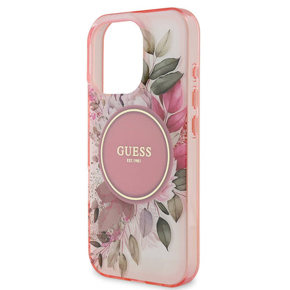 iPhone 16 Pro Max Kılıf Guess Orijinal Lisanslı M-safe Şarj Özellikli Flower Tonal Circle Kılıf