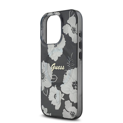 iPhone 16 Pro Max Kılıf Guess Orijinal Lisanslı M-safe Şarj Özellikli Flower Tone On Tone Ring Kılıf